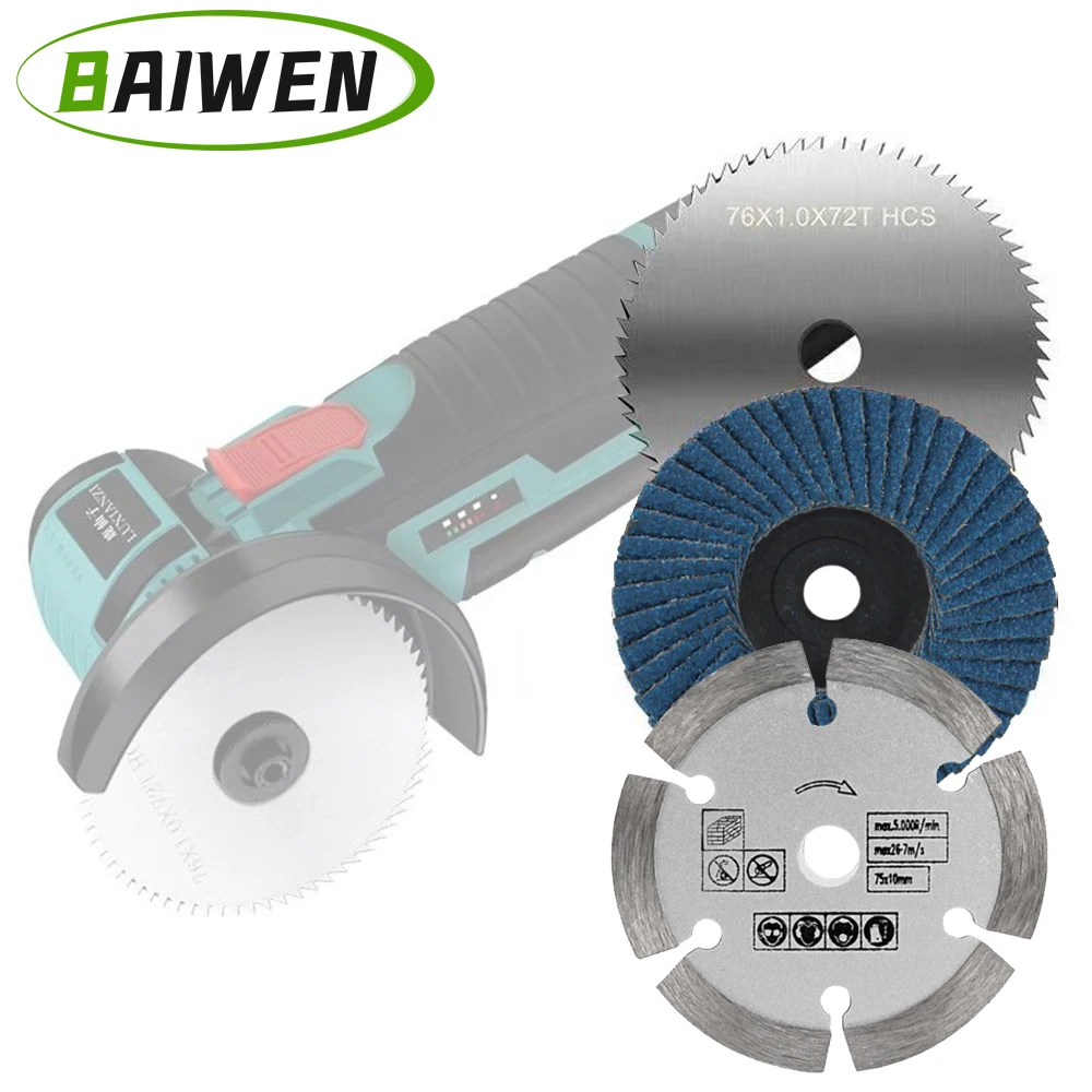 

3pcs 3inch Circular Saw Blade Stone Cutting Wheel Flap Disc Abrasive Tool For Angle Grinder Metal Wood Accessories