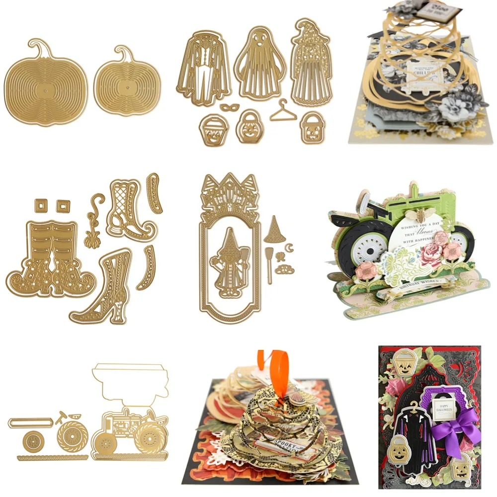 Magic Witch Halloween Metal Cutting Dies for DIY Scrapbooking Crafts Dies Cut Stencils Maker Photo Album Template Handmade