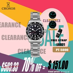 Cronos BBGMT Automatic Driver Man Watch Bidirectional Ceramic bezel NH34 Movement Female End Links Sapphire 20BarWaterproof 6021