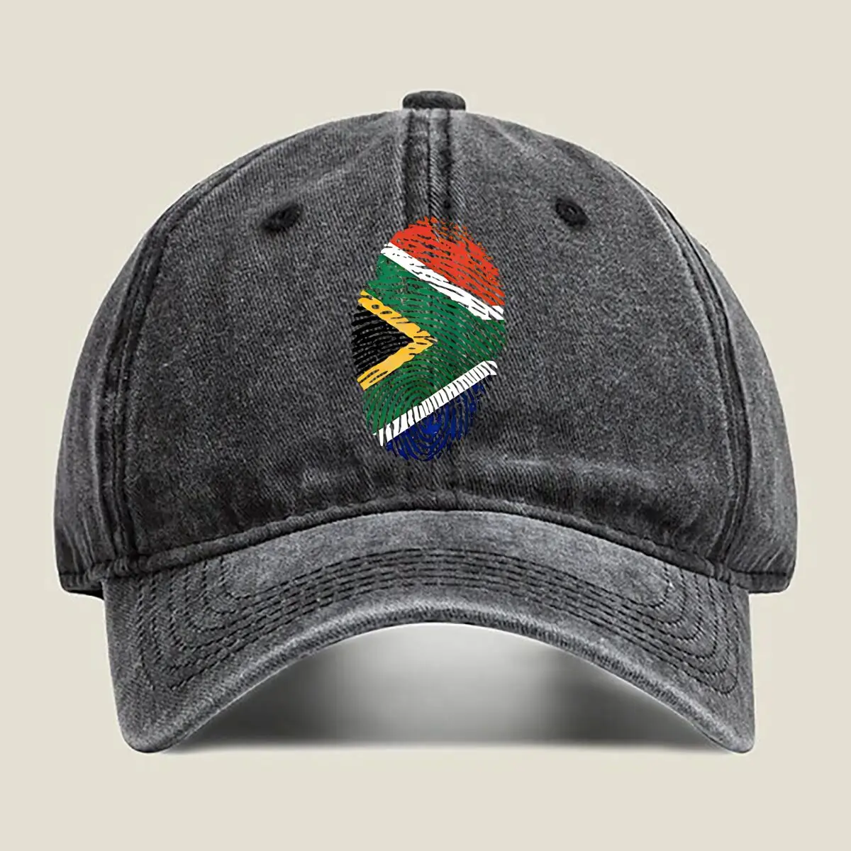 

South Africa - themed fingerprint in a national - and - themed design Washed Baseball Cap