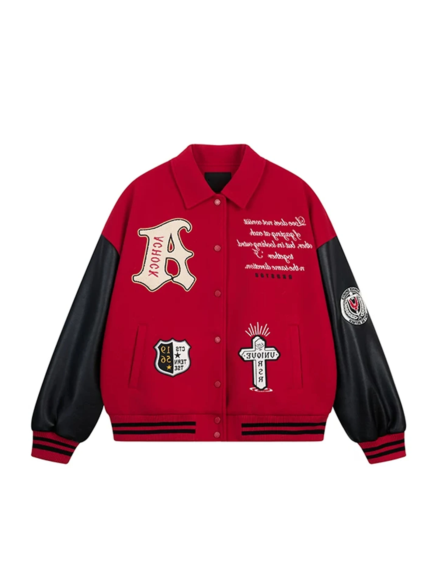 

Американская ретро-бейсбольная куртка унисекс с вышивкой, утепленная, с кросс-дизайном, в уличном стиле, модная верхняя одежда