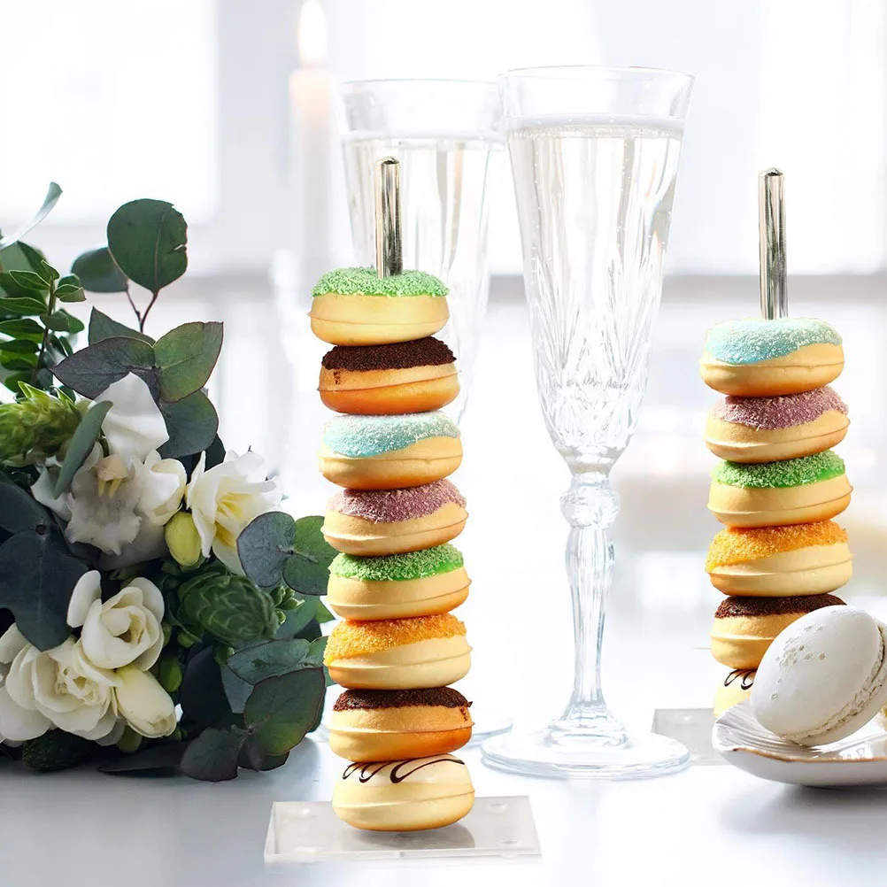 

4Pcs Clear Acrylic Donut Shelves Stable Dessert Stands for Bridal Shower Anniversary Celebrations Acrylic Donut Shelf