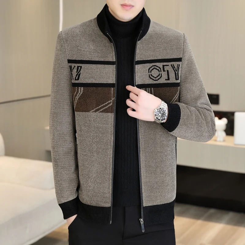 

Winter Korean Patchwork Woolen Jacket Men Clothing Fashion Thicken Warm Short Trench Coat Windproof Casual Business Overcoat