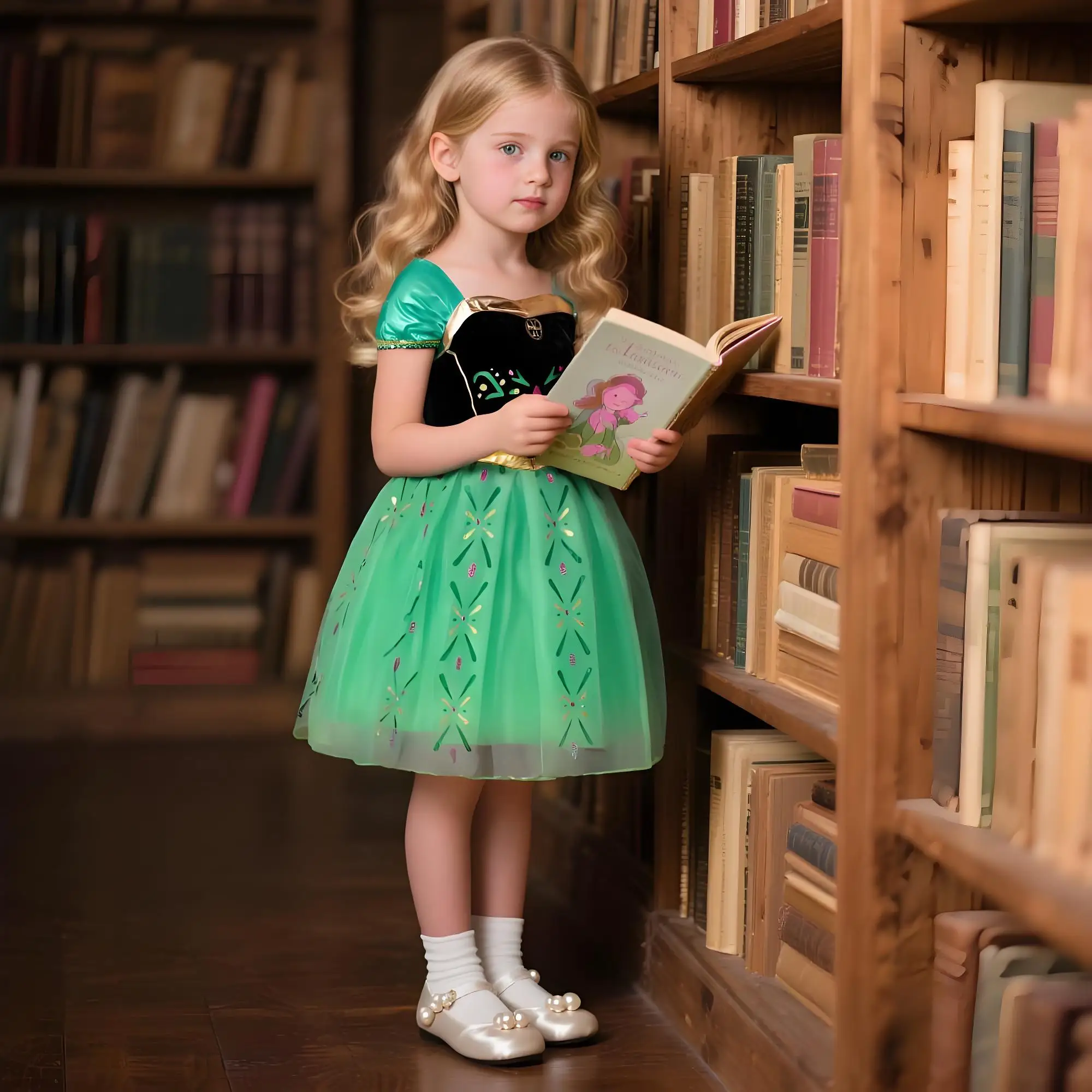 

Girl‘s Anna Dress Kids Halloween Cosplay Costume Children Princess Dresses Carnival Birthday Elegant Party Clothes 2-10 Years