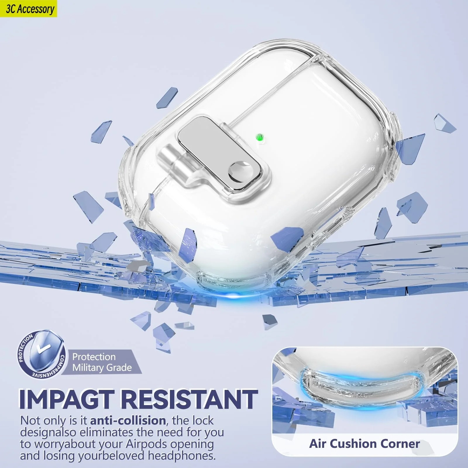 Abdeckung für Air Pods Pro 2. Stoßfeste Schutzhülle Automatische Pop-up-Hülle für Air Pods Sicherheitsverriegelungsdesign für Airpod 4-Hülle