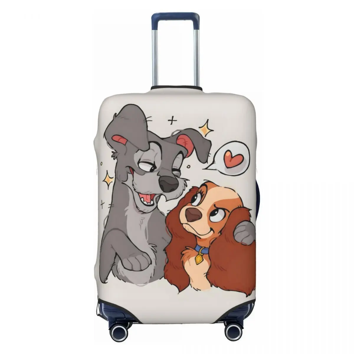 

Custom Cute Lady And The Tramp Anime Luggage Cover Protector Elastic Cute Cartoon Travel Suitcase Covers