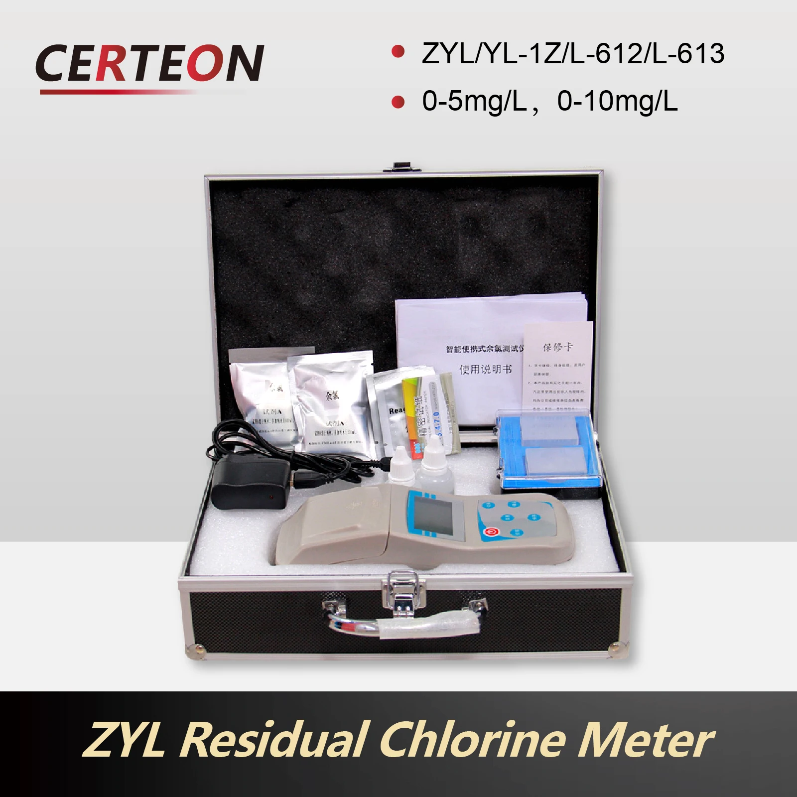 Analisador de cloro residual portátil de bancada YZT para testes precisos de água Adequado para piscinas de água da torneira e monitoramento hospitalar