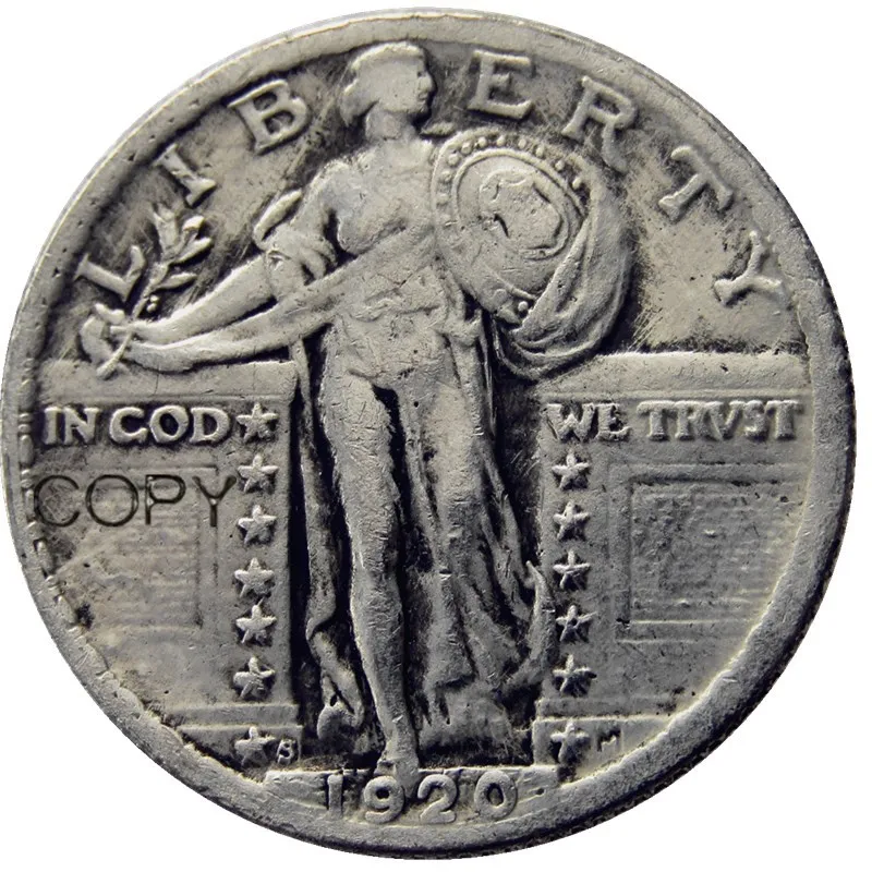 US 1920S Standing Liberty Quarter Silver Plated Copy Coin