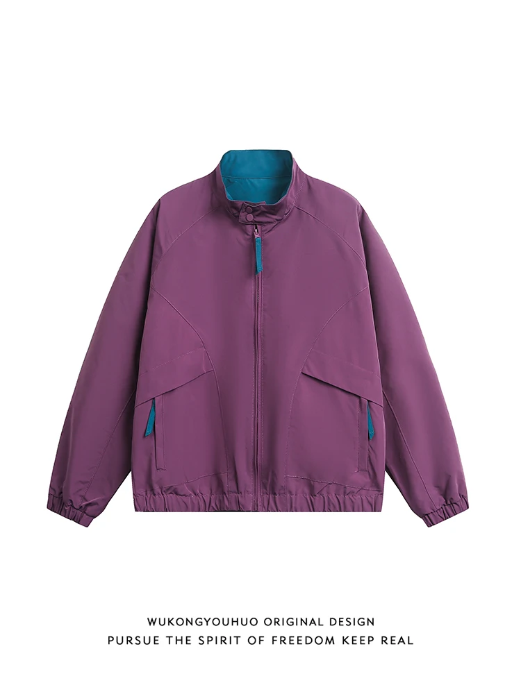 Mountain Outdoor Three-proof Contrasting Color Stand-up Collar Sports Jacket Men's American Retro Tooling Jacket