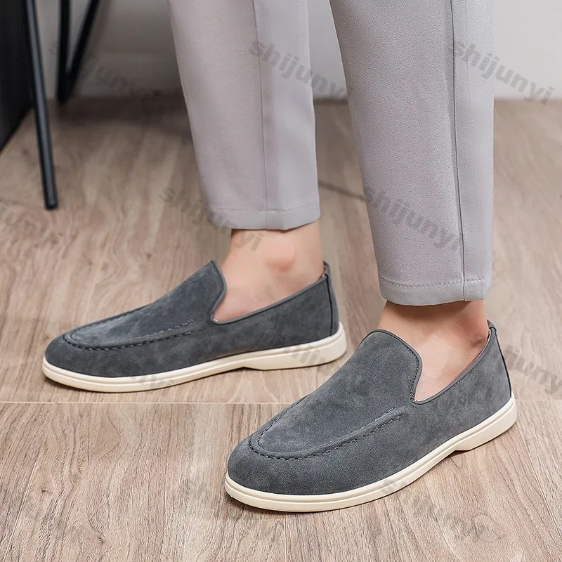 Comfortable Slip on Shallow Flats Fashion Vintage Men Shallow Loafers Summer New Arrivals Lightweight Slip on Casual Sneakers
