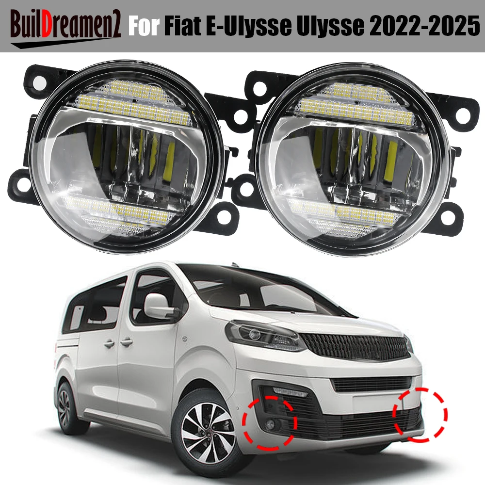 

2 X 30W H11 Fog Light DRL For Fiat E-Ulysse Ulysse 2022 2023 2024 2025 Car Front LED Fog Light Daytime Running Lamp 2 Pieces