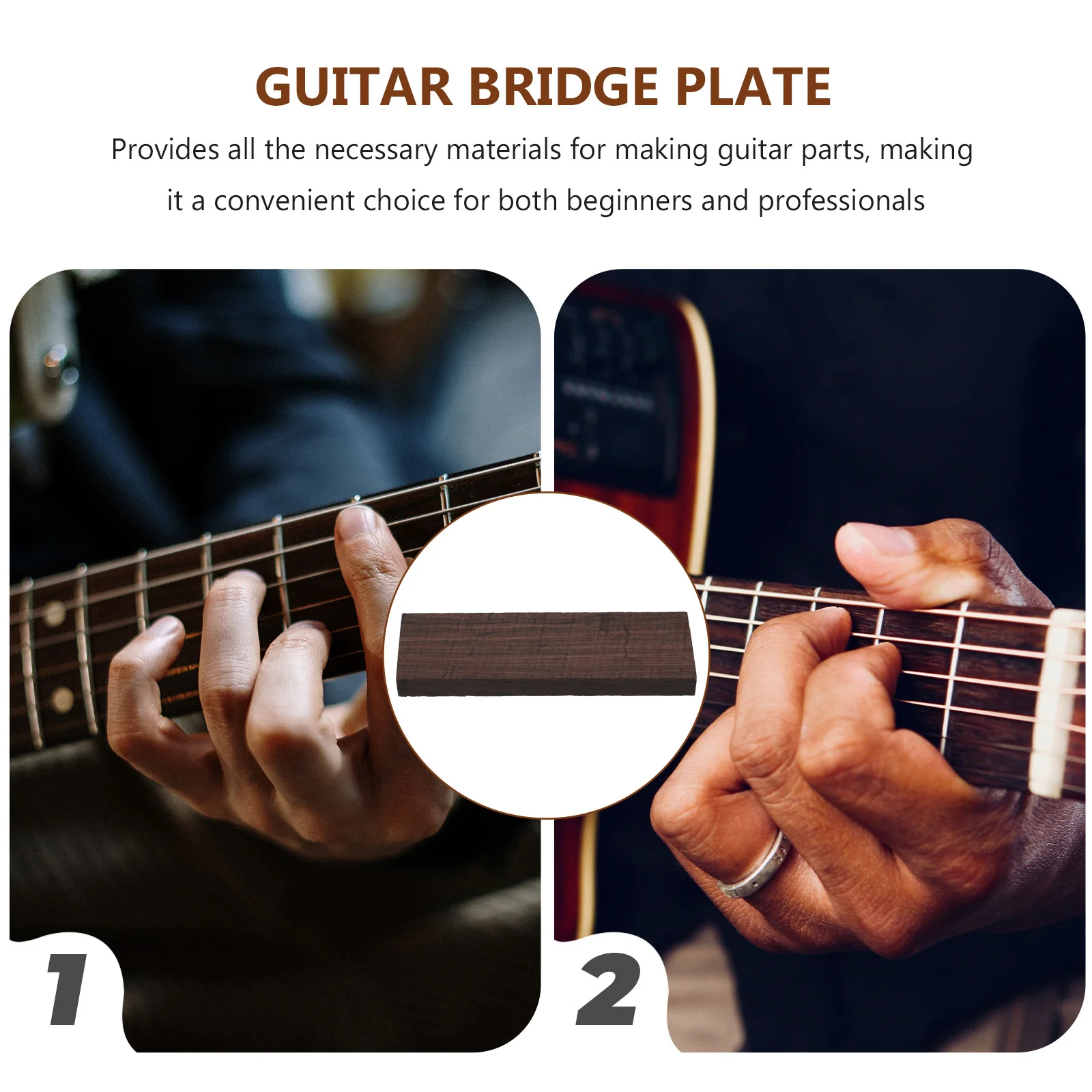 2 قطعة خشب الأبنوس الغيتار جسر الفراغات Diy بها بنفسك أجزاء الغيتار الصوتية المواد الصلبة العظام السرج الجوز استبدال