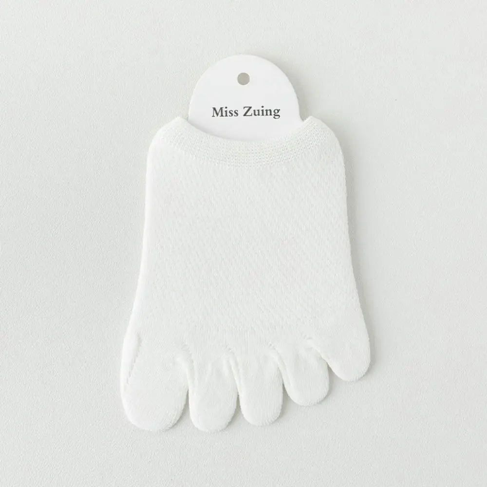 Forefoot Socks Cotton Elasticity Solid Color Women Socks Foot Care Five Finger Socks Toe Separator Socks Mesh Half Insoles