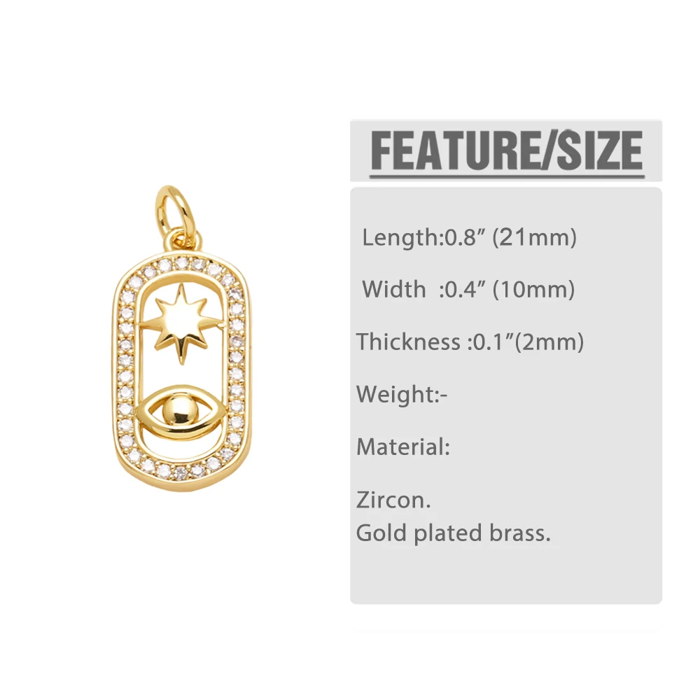 OCESRIO مضخة الصبار قلادة الشمس لقلادة النحاس مطلية بالذهب الأبيض كريستال ستار العين البيضاوي مستلزمات صناعة المجوهرات pdta627