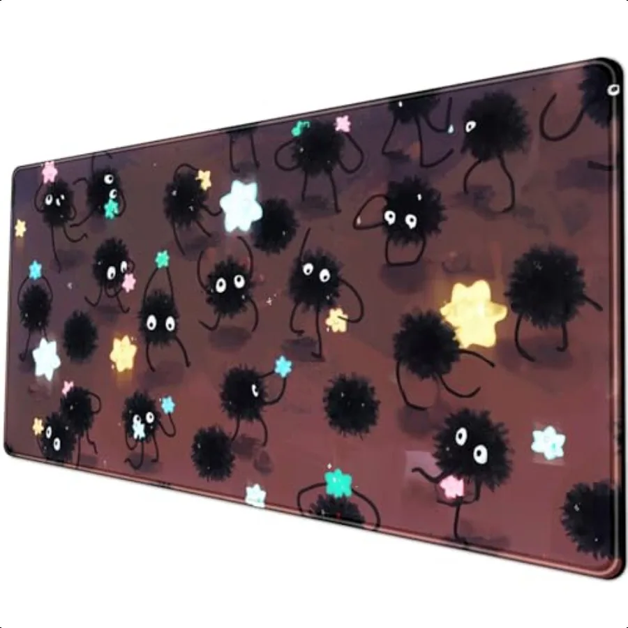 

Desk Pad Anime Black Pom Poms Gaming Mouse Pad Large Stas Desk Office Decor Exclusive Beautiful Girls Mouse Pad for Women Deskt