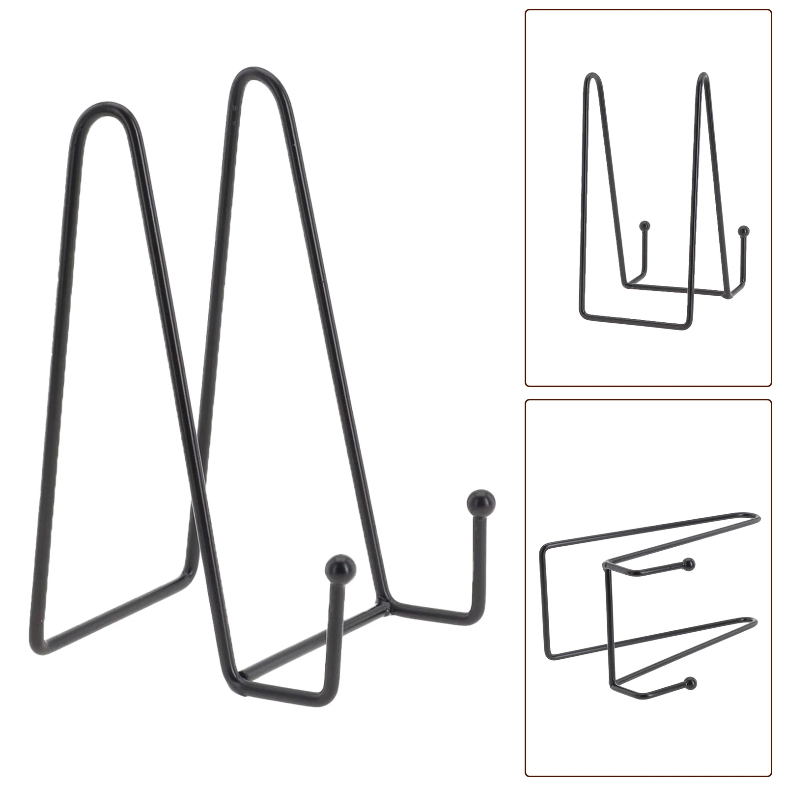 Decoration Tray Support Iron Picture Frame Black Coffee Shop Easel Plate Display Stand Storage Stand Accessory