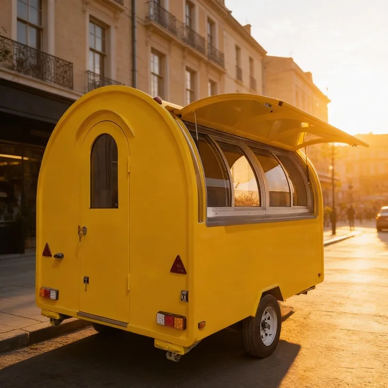 Catering Trailer Food Truck Mobile Kitchen Food Cart with Taco Counter for Festival Food Service