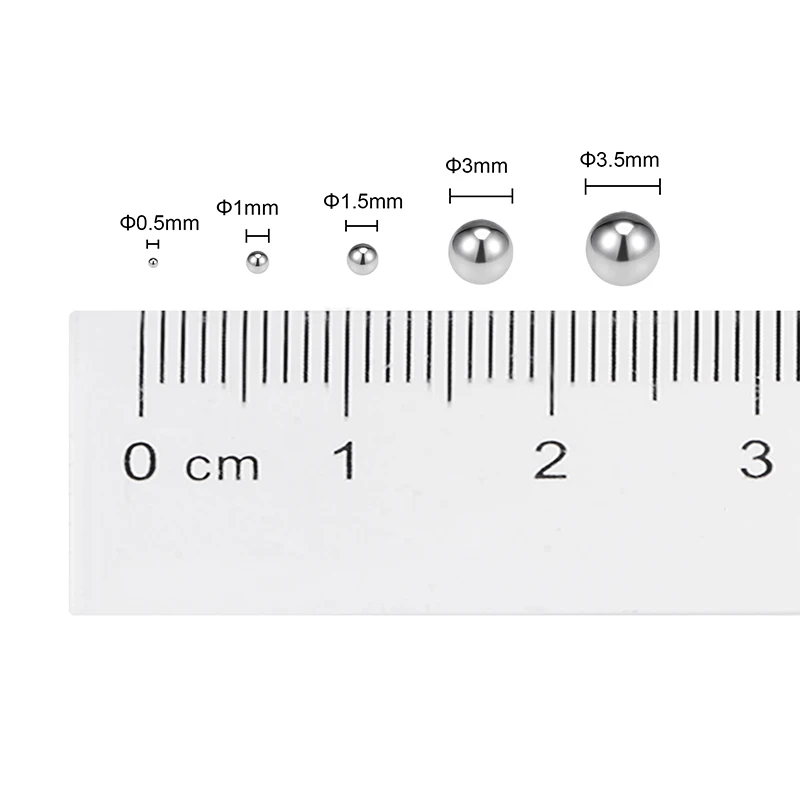 Uxcell 10-1500 Buah 0.5Mm 1Mm 1.2Mm 1.3Mm 1.5Mm 1.8Mm Bola Bantalan 304 Baja Tahan Karat G100 Bola Presisi Alat Perangkat Keras