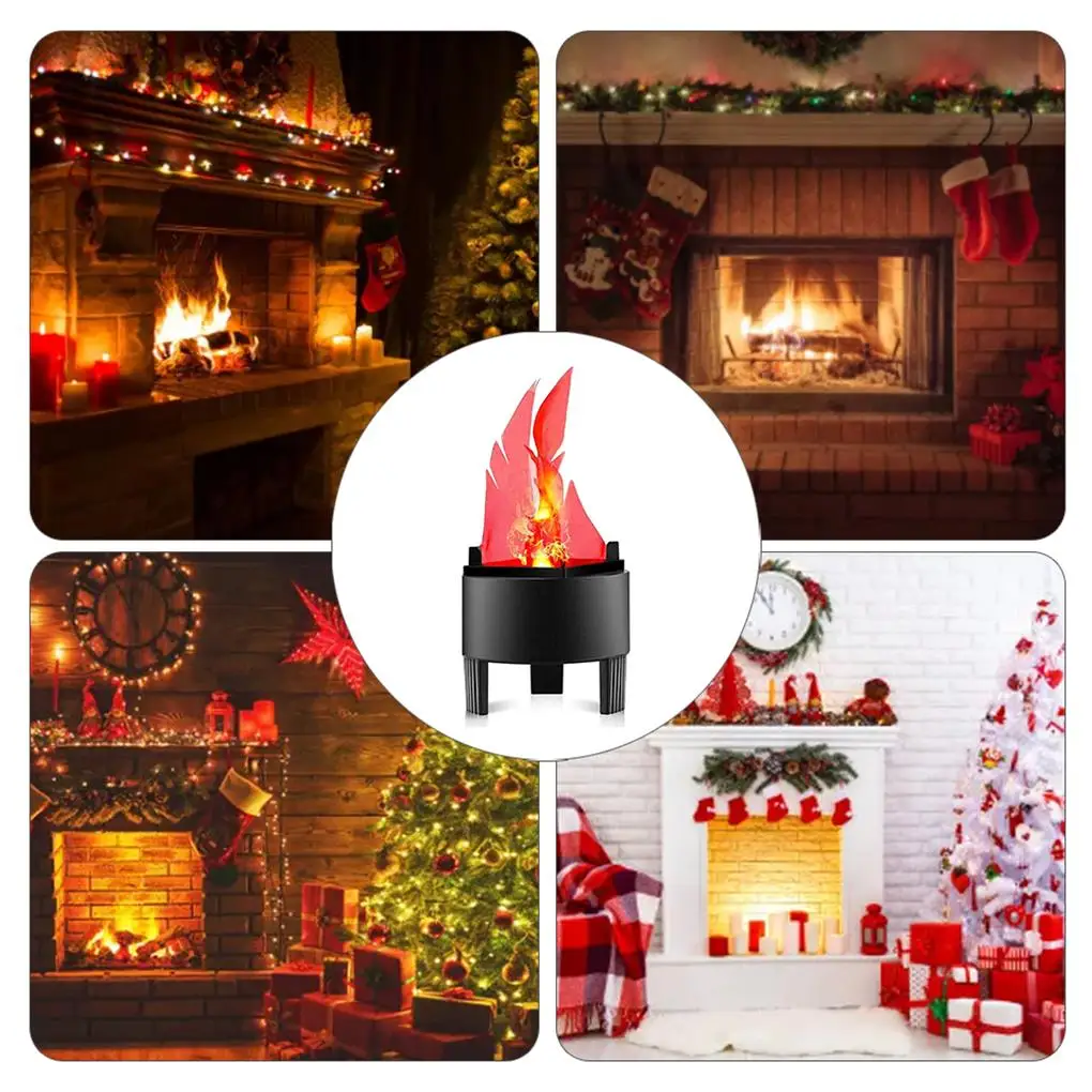 3D Artificial Flame Lamp Fake Fire Home Decor Realistic Light Decoration