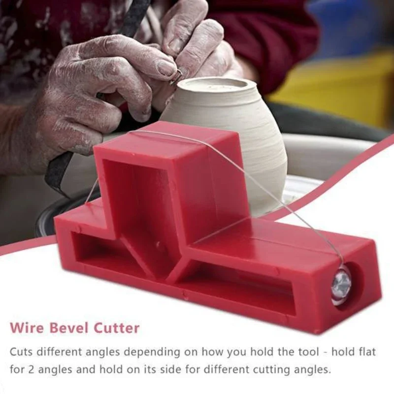 1Pc Angle Cut Clay Tool and Wire Miter Clay Trim Tool for Pottery and Sculpture DIY Ceramic Clay Trim Modeling Tool