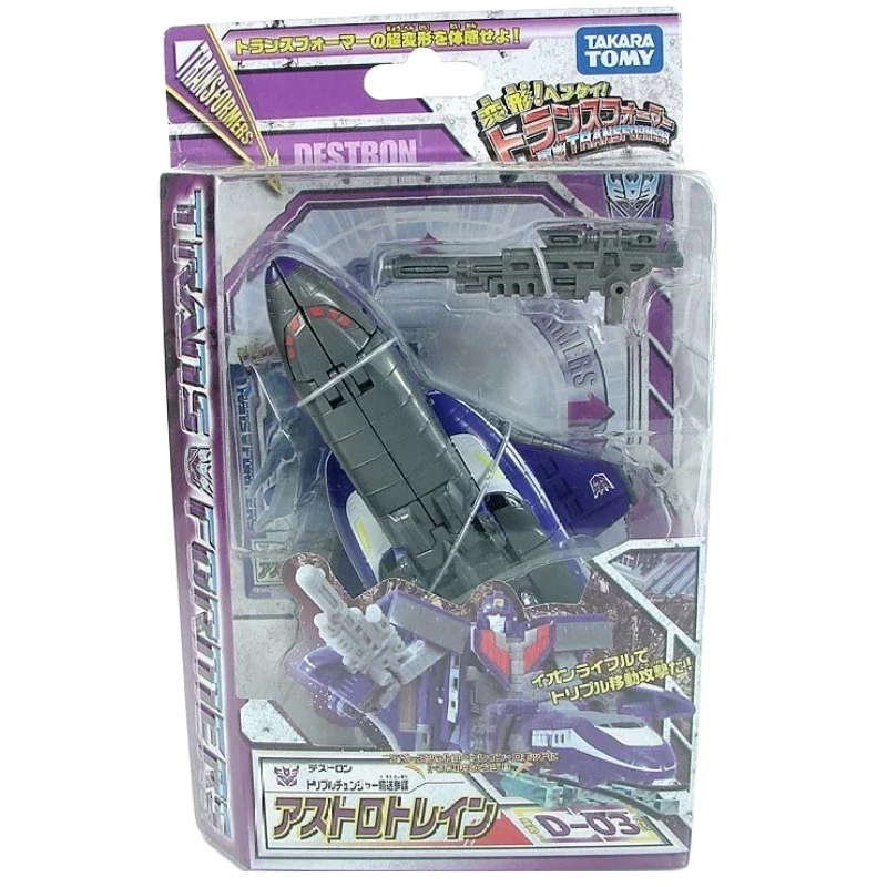 In magazzino trasformatori Takara Tomy giapponese completo D-03 Astrotrain Action Figure da collezione modello Robot Anime ufficiale