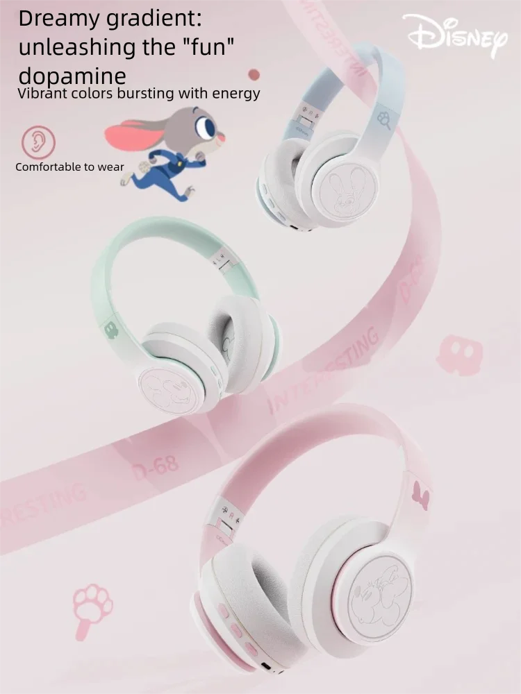 

Disney Mickey Series Bluetooth Headphones D-68 Wireless Headphones Bluetooth 5.4 Earphone Noise Cancelling Headset Game Earbuds