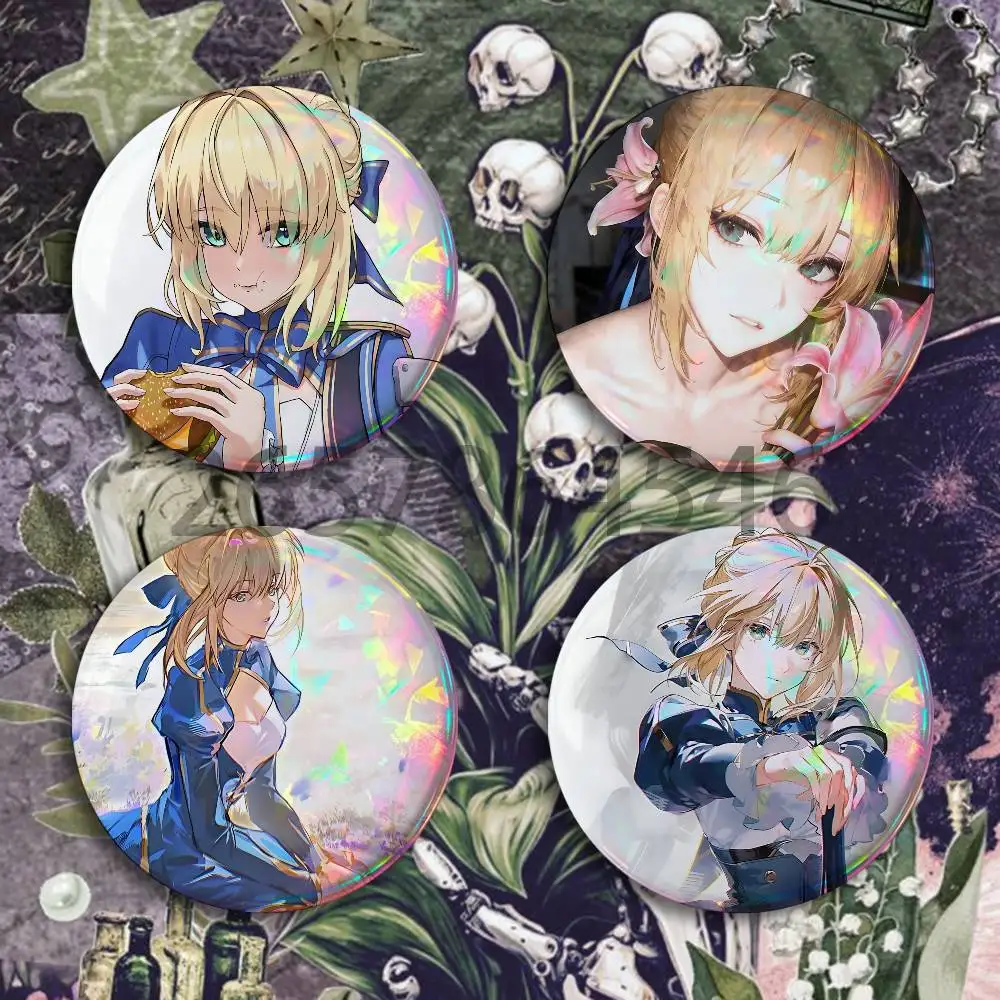 S-Saber A-Artoria Pendragon Badges Set  25 32 44 58 75 mm Round Customizable Wholesale Fan goods Self-made fan freebies