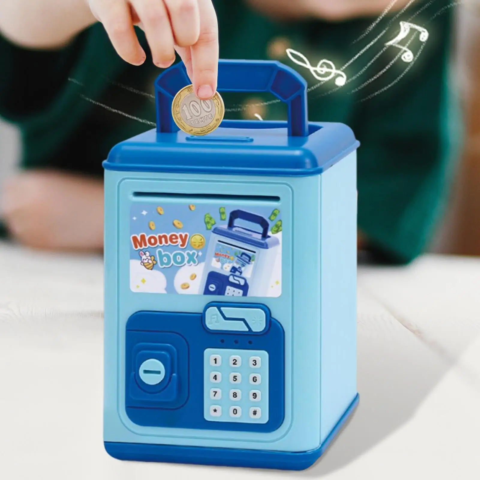 어린이를위한 은행 어린이 전자 변경 케이스 어린이를위한 재미있는 뮤지컬 돈 은행 5-10 년 학생 크리스마스 생일 부활절