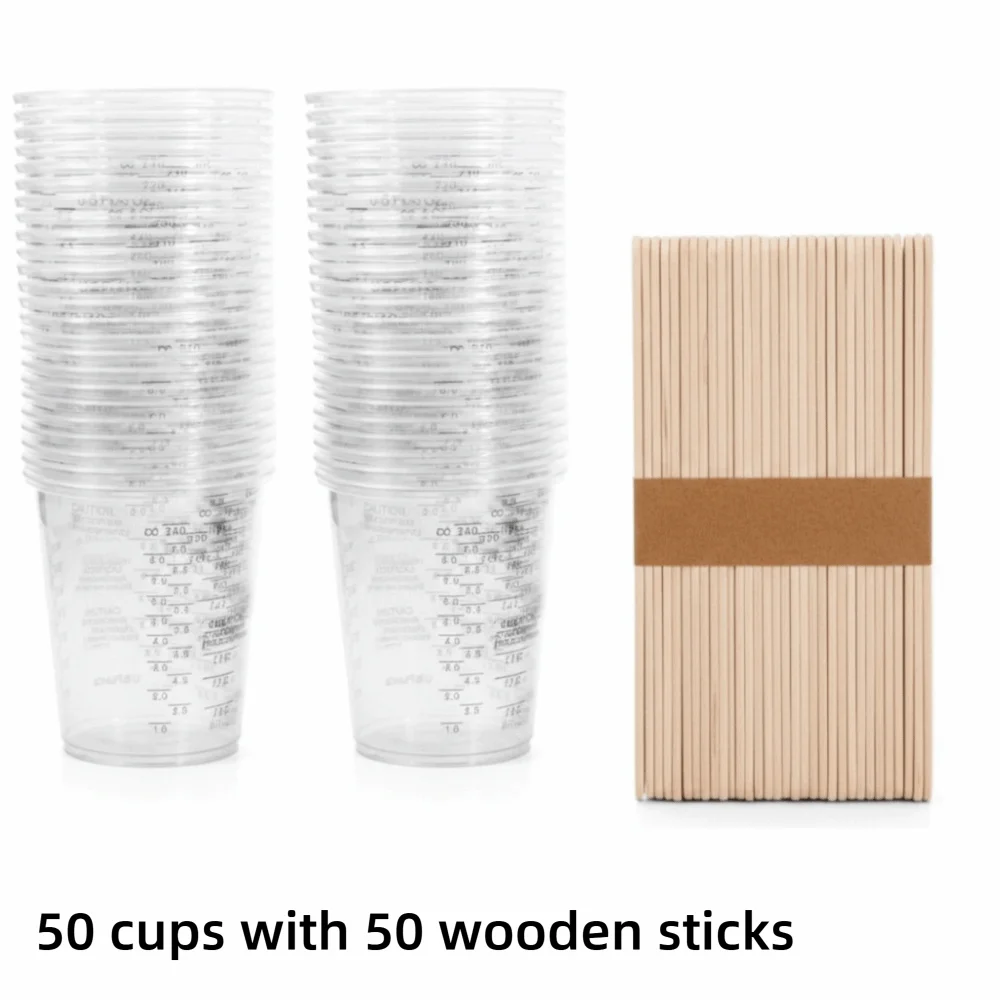 Disposable Disposable Measuring Cups Plastic With Stirring Sticks Epoxy Resin Mixing Cups Measuring Cups Stirring Sticks