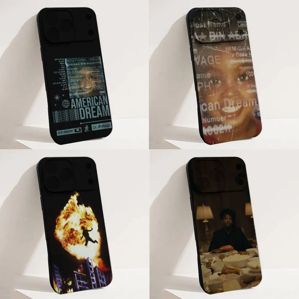 

Rap 21 S-Savage American Dream Slim Phone Case For iPhone 17,16,15,14,13,12,X,XS,8,7,Pro,Max,Plus,E,SE4,Air,Mini Funda