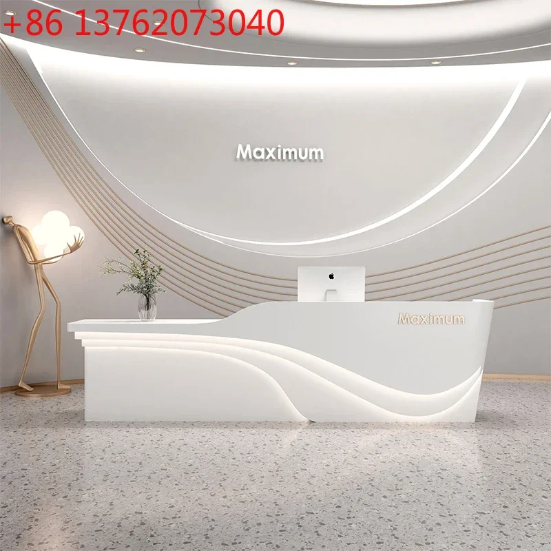

Modern Simple Reception Desks Nordic White Outfit Shop Residential Hostel Convenience Store Table Furniture Receptionsdisk