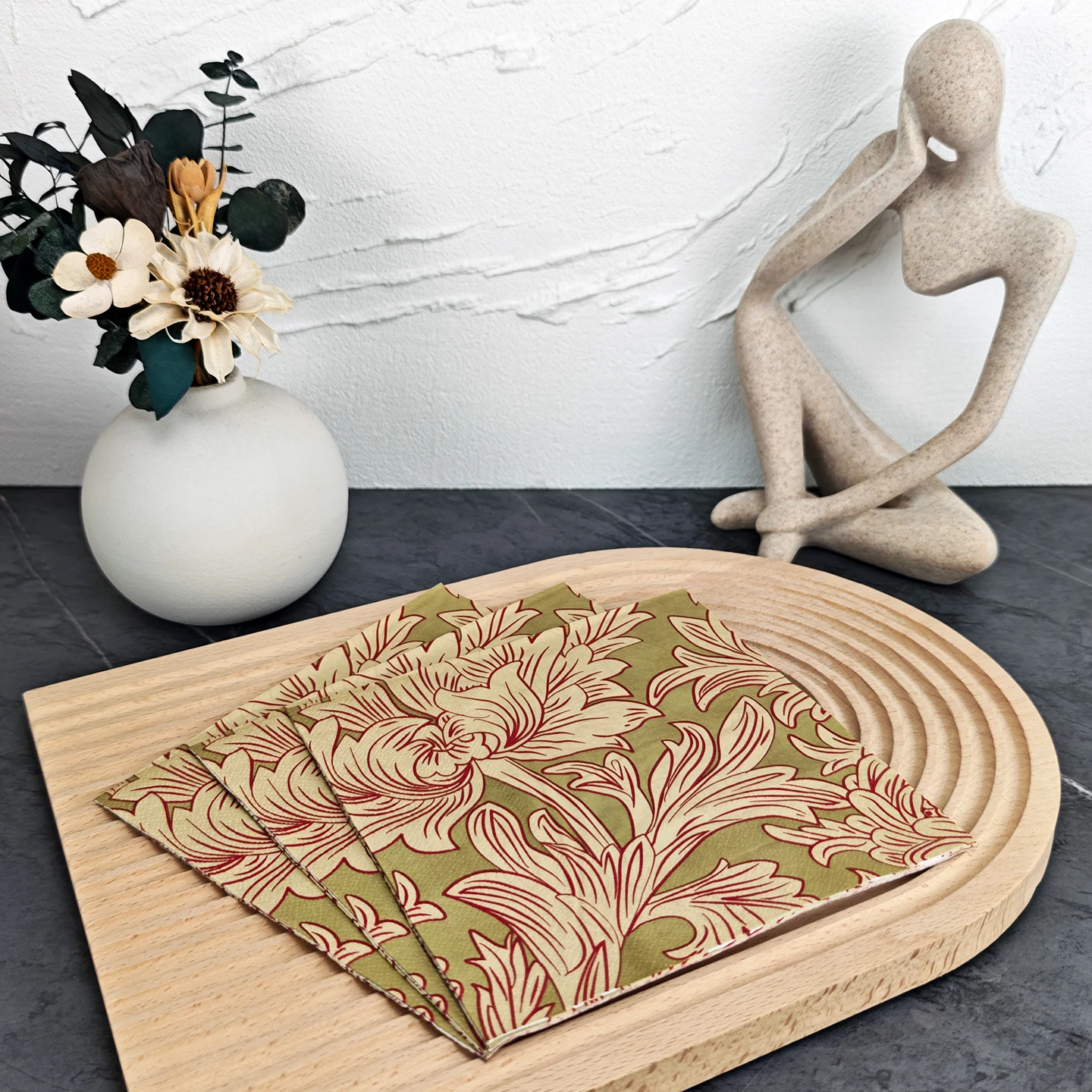 20/50pcs 33*33cm 2ply Gold Flower Pattern Napkins Suitable for Dining,Baking,Festive Parties,and Wedding Decorations,