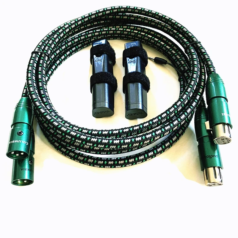 1Pair ColumbiaI HiFi Audio 3 Pin XLR Balanced Cable With 72V DBS