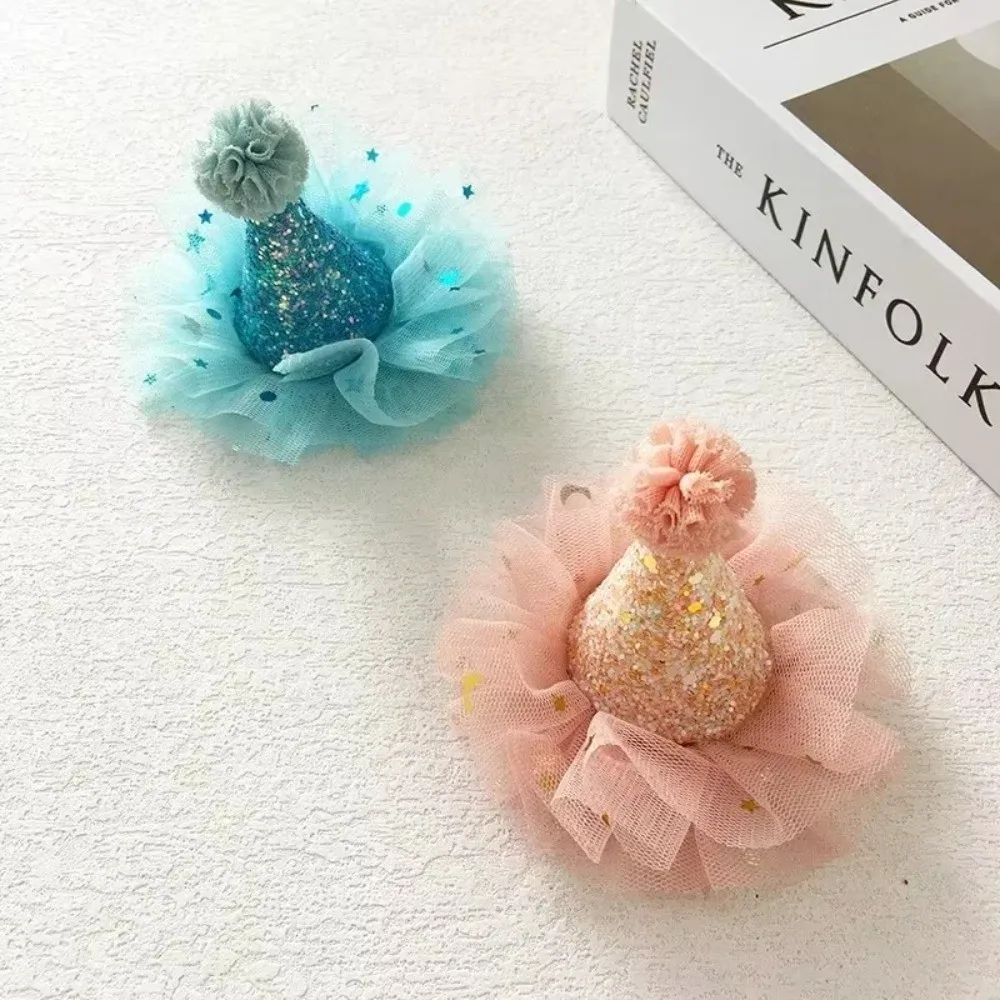 Glitter Birthday Hat Colorful Hair Accessories Shining Star Headwear Hairclip Sparkling Sequin Party Hat Birthday Party Props