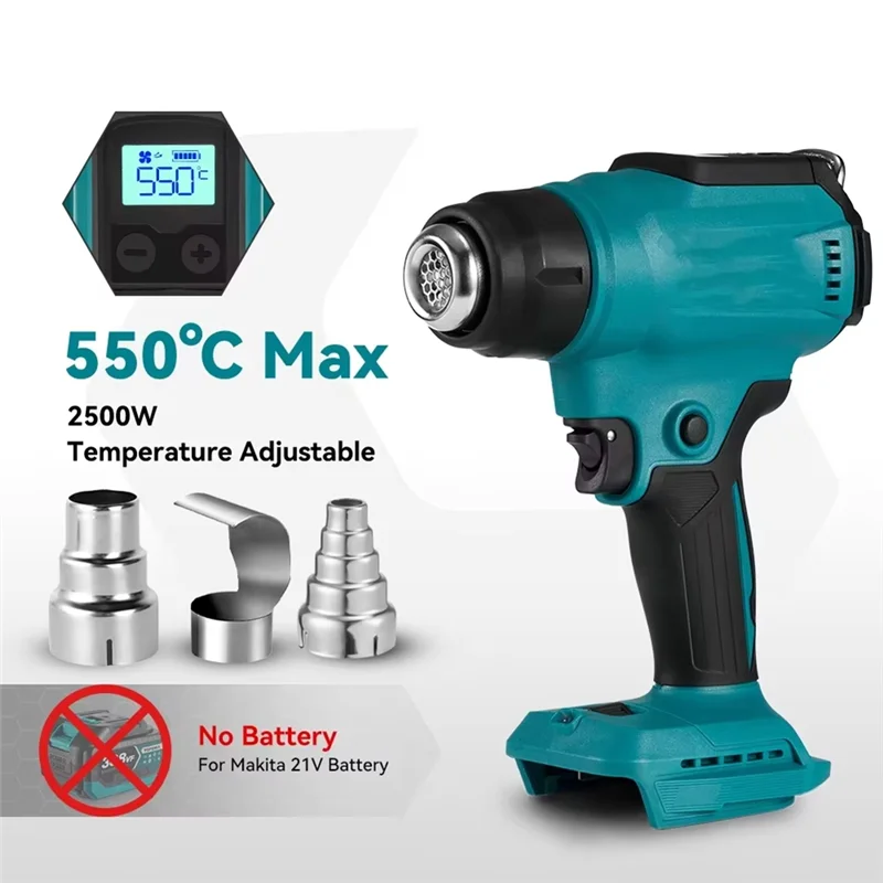 Y17A Cordless Hot Air Tool For  18V 20V BL1830 Battery 350W Rated 990°F Hot Air Tool Kit With LED Display