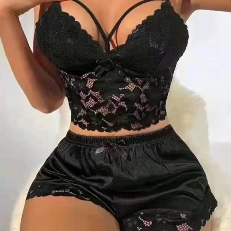 Pajama Sets Sleepwear Summer Pajama Set Woman Women's Shorts Pijama Short Pyjama Femme Sleep Lounge Underwear image 3