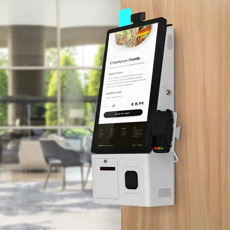 24-Inch Self-Service Machine Restaurant Fast Food Cashless Payment Kiosk Wall-Mounted Ordering Kiosk