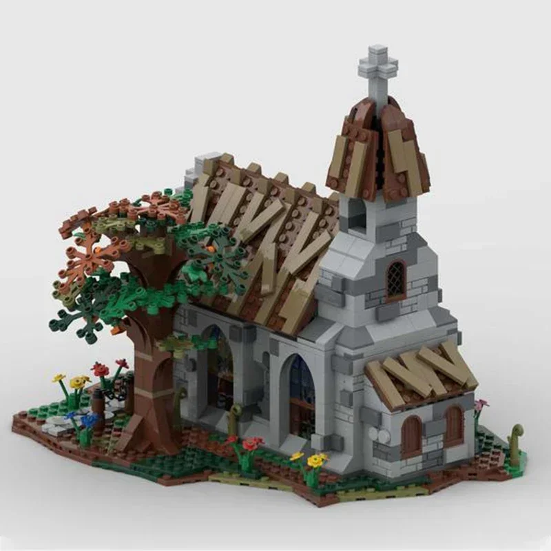 Modello centrale Moc Mattoni da costruzione King's Grave e Village Church Technology Blocchi modulari Regalo Giocattoli di Natale Set fai da te Assemblaggio