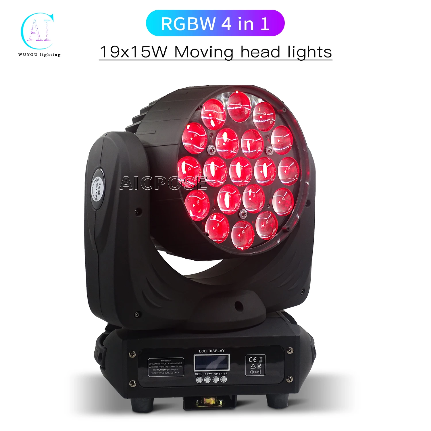 

19x15W RGBW 4 in 1 LED Stage Zoom Moving Head Light DMX512 Control DJ Disco Equipment Party Bar Concert Dance Floor Lighting