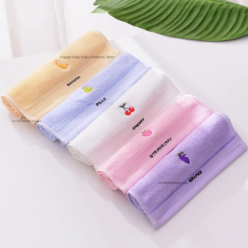 Soft Cotton Baby Bath Towel Cartoon Fruit Face Towel Newborn Infant Kids Soft Absorbent Washcloth Children Shower Towels 50x25cm