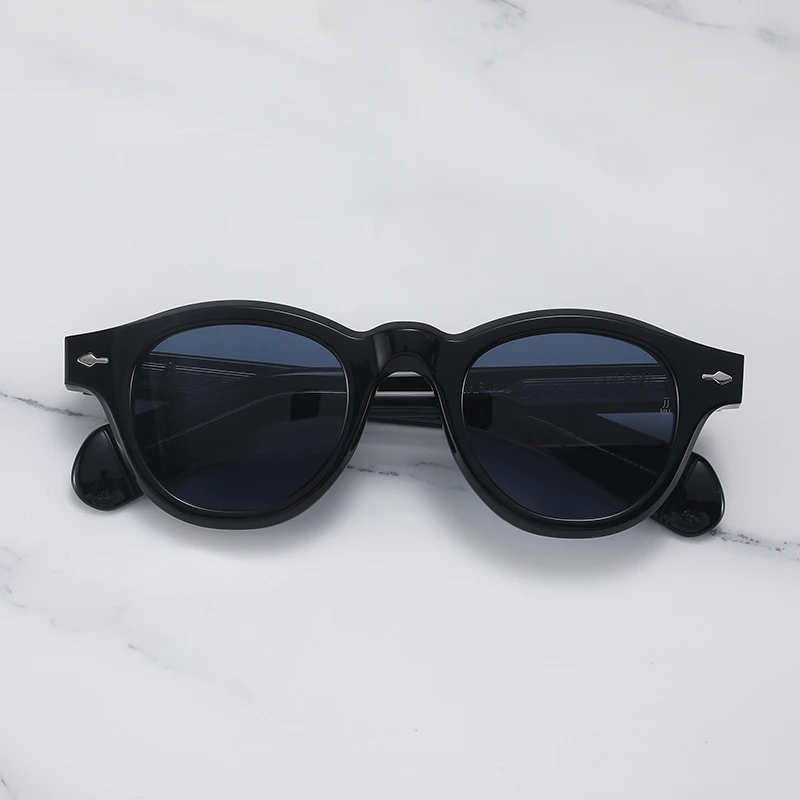 Sunglasses Women Balzac  Female Retro Acetate Round Sunglasses for Man and Women Shades With Original Case