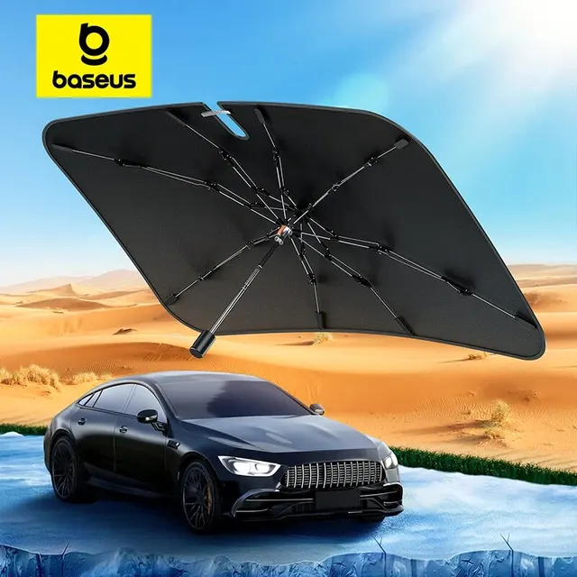 Baseus Parasol przeciwsłoneczny na przednią szybę samochodu z szerokimi obszytymi krawędziami Osłony przeciwsłoneczne na przednią szybę Letnie akcesoria przeciwsłoneczne