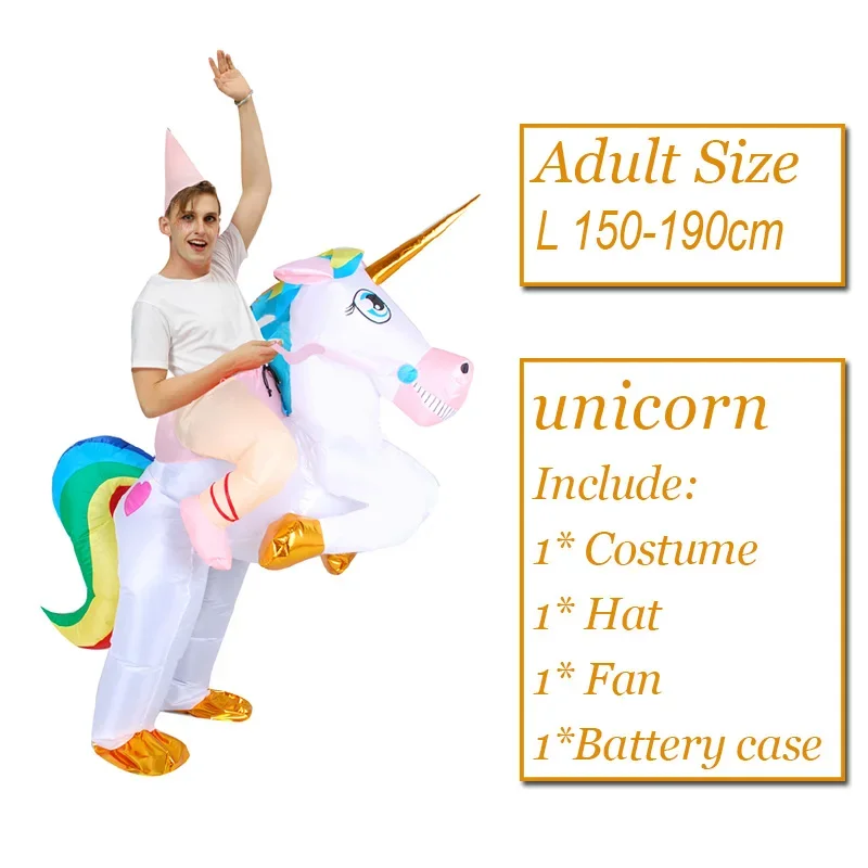 Nuevo disfraz inflable de unicornio para adultos, caballo de montar, disfraz de Halloween, disfraz de fiesta, disfraz de cosplay, Carnaval, Navidad, vestido de mascota