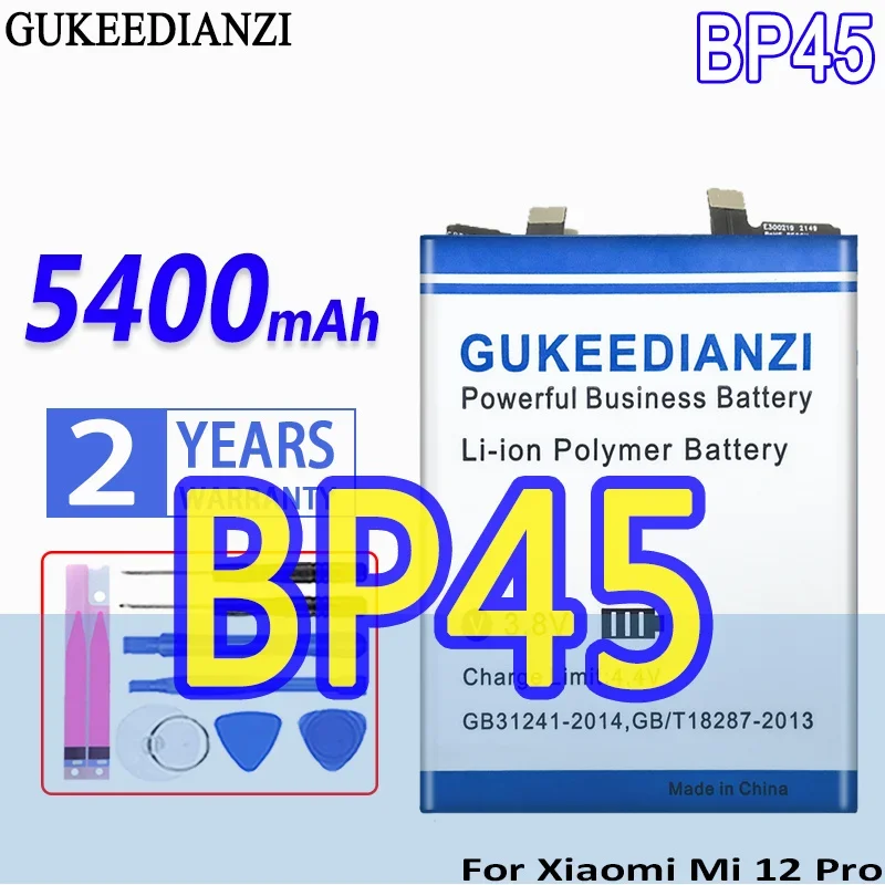 

High Capacity GUKEEDIANZI Battery BP45 5400mAh For Xiaomi Mi12Pro Mi 12 Pro 12Pro Mobile Phone Batteries