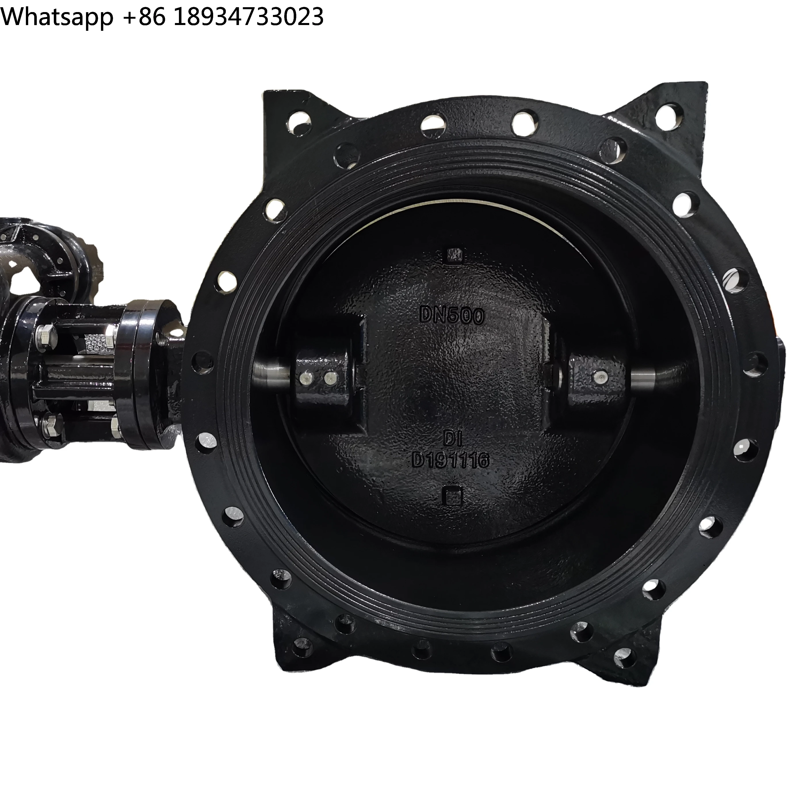 TWS Double Eccentric Flange butterfly Valve Gear Box DN500  PN10 Good Quality