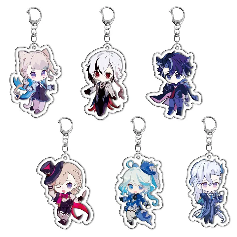 

Genshin Impact Lynette Lyney Arlecchino Furina Keychains Game Character Acryic Key Chain Key Ring Backpack Pendant Gift