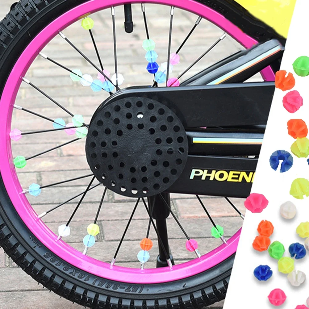 36pcs Bicycle Wheel Spoke Beads Multiple Color Children Bike Spoke Bead Cycling Plastic Spoke Wheel Decoration Clips