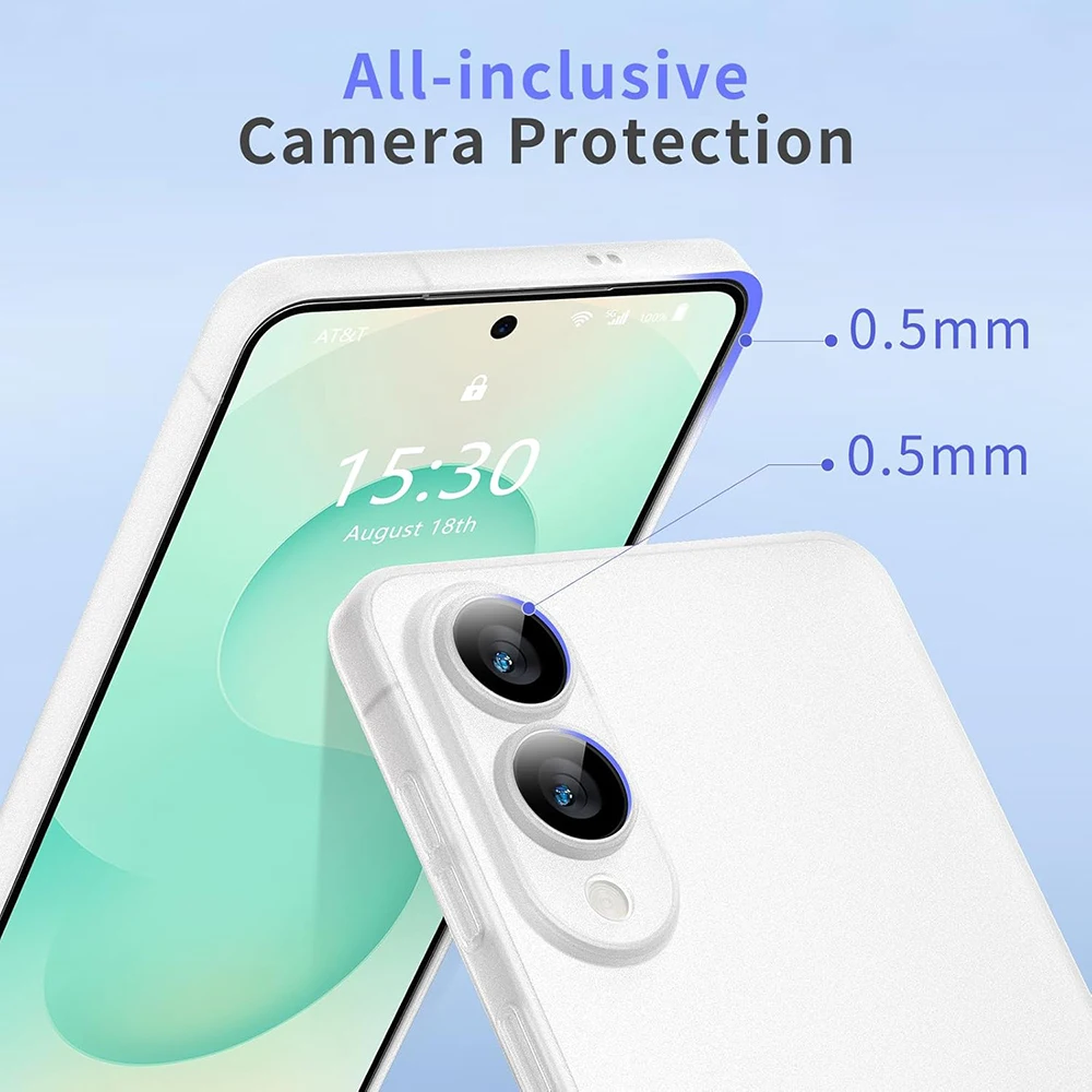 

Luxury Transparent White Matte Silicone Soft Case For Samsung Galaxy S25 Edge S24 S23 Fe Ultra Plus Ultra Thin Black Cover Shell