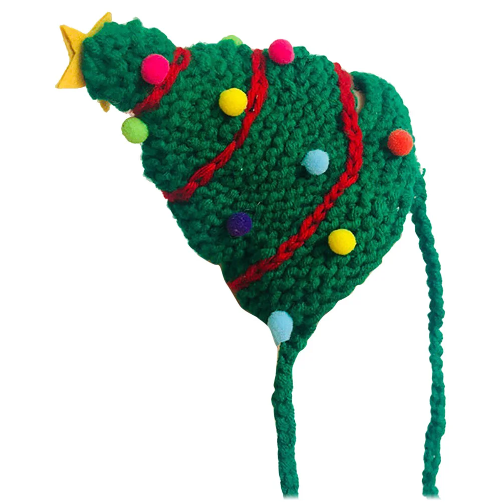 

Christmas Tree Pet Hat Knitted Size Quality Pet Dog Cat Christmas Hat Party Headwear Decoration Cat Knitted Cap