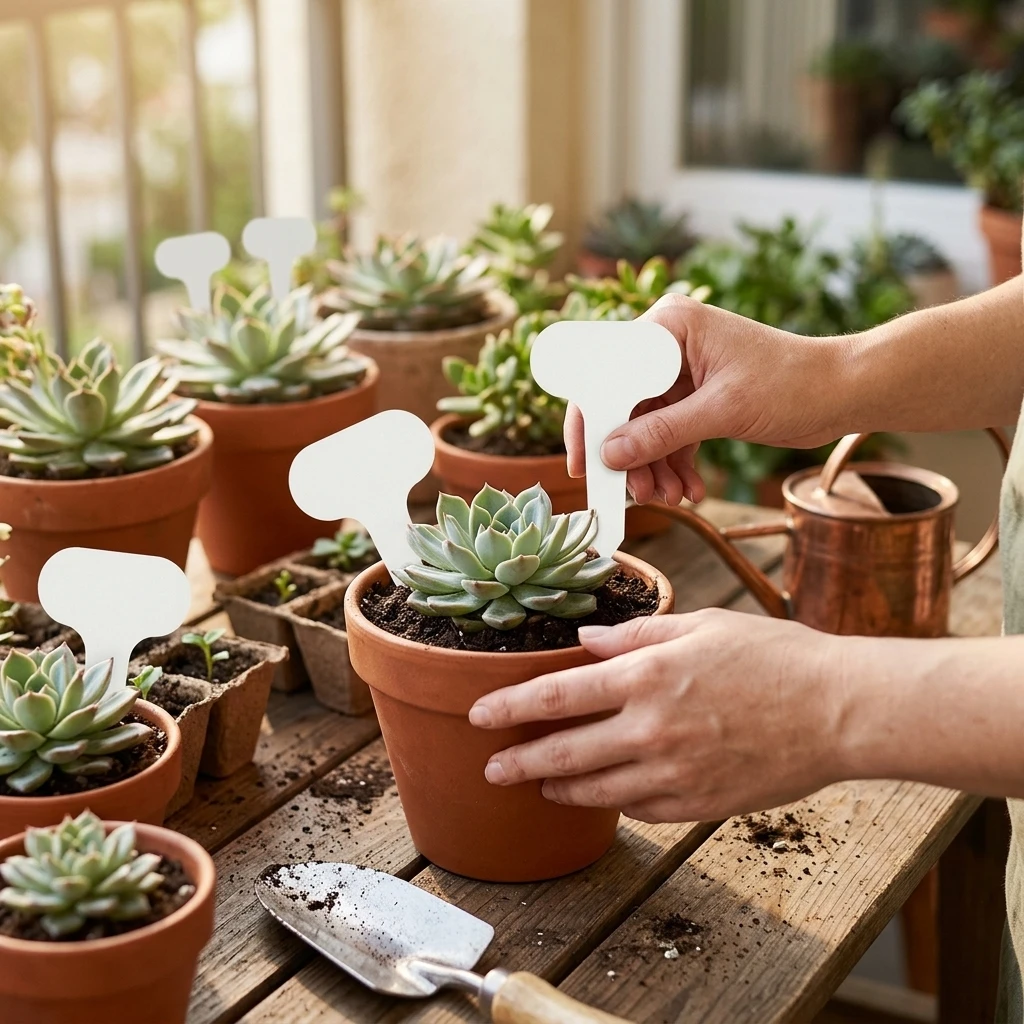 Gardeners Plant Labels Waterproof HDPE Garden Markers for Succulents Seedlings Vegetables Flowers Durable White T-Shape Tags